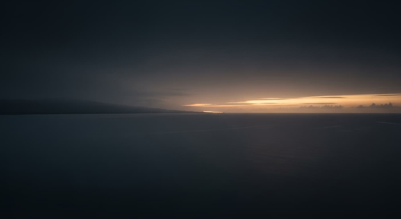 A Caribbean coastline at dusk